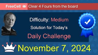 Microsoft Solitaire Collection FreeCell  Medium  November 7 2024 [upl. by Colombi]