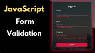 JavaScript Form Validation For Beginners [upl. by Ellirehs486]