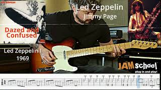 Led Zeppelin Dazed and Confused Jimmy Page Guitar Solo With TAB [upl. by Nihhi]