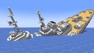 Jean Bart sinking animation Minecraft Animation [upl. by Mihe756]