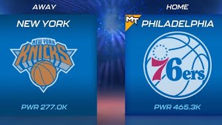 New York Knicks vs Philadelphia 76ers  Garnet Tourneys Round 1 Game 1  NBA 2K Mobile [upl. by Combe]