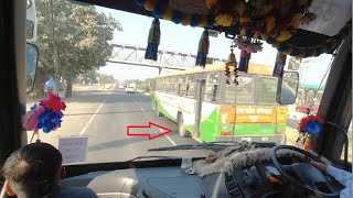 Volvo Bus Driving At High Speed  Overtaking And Honking By Highly Skilled Driver [upl. by Nnaillij121]