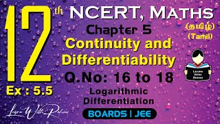 Continuity and Differentiability  QNo 16 to 18  Ex 55  Ch 5  Class 12  NCERT  Maths  Tamil [upl. by Ianteen]