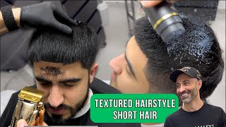 Stunning Mens Short Haircut with Line Up and Textured Hairstyle By Jason Makki [upl. by Sidnee]