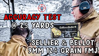 Accuracy Test from Supported Rest Position  Sellier amp Bellot 9mm 124 Grain FMJ 10 Shots  25 Yards [upl. by Skill]