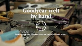 Goodyear welt by hand Handmade shoes by Human Scales [upl. by Koral431]