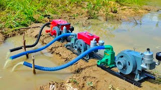 DIY mini diesel pompa air traktor sawah diesel penggilingan padi chutter chaff generator listrik [upl. by Varion]