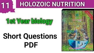 Short Questions  Holozoic Nutrition  class 11 bio [upl. by Dranoc]