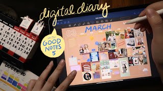 How to Create a Digital Diary with Good Notes 5  March 2020 Recap [upl. by Parhe]