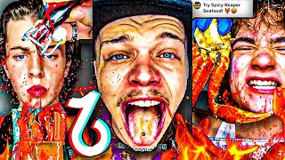 EXTREME 1 Hour Spicy Food Tiktok Compilation Pt2🥵🌶 [upl. by Arch927]