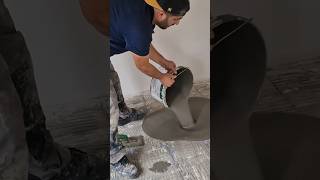 Self leveling screed VERY FLUID😳 selfleveling screed renovation howto [upl. by Ogir]