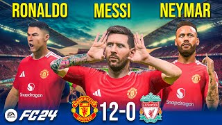 FC24 RONALDO MESSI NEYMAR  Manchester United vs Liverpool  UEFA Champions League Final [upl. by Asseneg676]