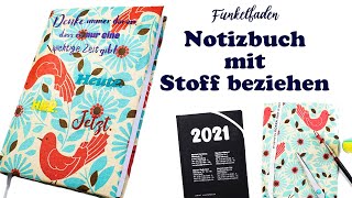 Kalender basteln  Ganz einfach Kalender mit Stoff beziehen  Buchhülle kleben [upl. by Sabrina]