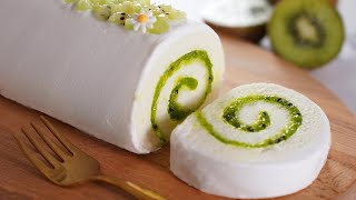 상큼 달콤한 키위 롤케이크 🥝 이렇게 만들어야 맛있어요  Kiwi Roll Cake Recipe  Green Kiwi Jam  Kiwi fruit [upl. by Eidnahs607]