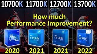 intel i710700K vs 11700K vs 12700K vs 13700K  How much performance improvement [upl. by Cassell]