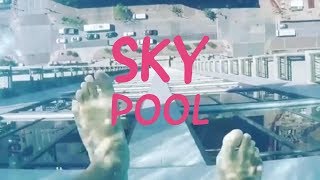 Sky Pool Houston  Dare to swim above 42nd floor 500 feets [upl. by Enilreug]