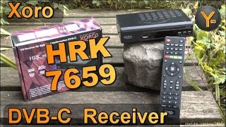 Unboxing amp Einrichtung Xoro HRK 7659  DVBC Kabel HDTVReceiver mit HDMISCARTUSBLAN1080p [upl. by Ailalue]