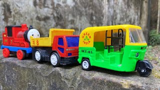 Driving Toy CNG Auto Rickshaw Train Jeep Car Ambulance Trucks amp School Bus by Hand on Outer Wall [upl. by Moor220]