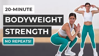 20Minute Bodyweight Workout for Beginners No Repeats [upl. by Zerat]