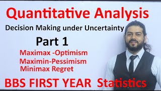 Quantitative Analysis 1 BBS First Year Statistics Decision Making Maximax Maximin  Minimax Regret [upl. by Averat956]