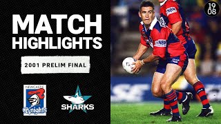 Newcastle Knights v Cronulla Sharks  2001 Prelim Final  Classic Match Highlights  NRL [upl. by Hoyt]