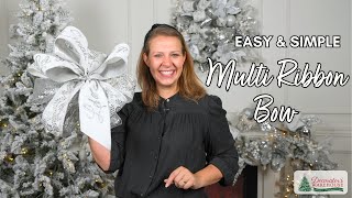 Easy Bow Tutorial with Multiple Ribbons I Glam Bow How To [upl. by Homovec]