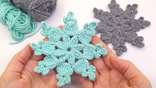 Crochet Snowflake  Christmas Decorations  Holiday Ornaments  Winter crochet tutorial [upl. by Monjan]