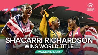 ShaCarri Richardson blazes to 100m gold 🔥  World Athletics Championships Budapest 23 [upl. by Perlis]