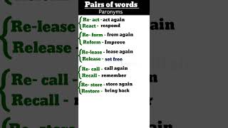 Pairs of words paronyms in English language how to learn English speaking how to speak English [upl. by Hael752]