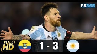 Ecuador vs Argentina  Highlights amp Goals  10 October 2017 [upl. by Akirea]