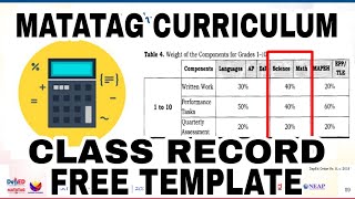 Class Record for MATATAG Curriculum [upl. by Davenport757]