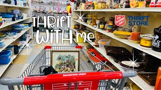 Thrift With Me  The Salvation Army Thrift Store  Vintage Home Decor [upl. by Hahsia]