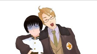 mmd x hetalia America and Japan WOO TANG WOO TANG [upl. by Jamal]