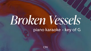 Broken Vessels Amazing Grace  Hillsong Worship  Piano Karaoke Original Key of G [upl. by Carli]