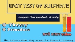 Limit test of Sulphate Theory procedure full detail  Pharmaceutical chemistry [upl. by Donella]