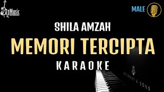 Shila Amzah  Memori Tercipta Karaoke Versi Piano  Male Key [upl. by Cherian409]