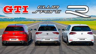 New Golf GTI v Old Golf R v Clubsport DRAG RACE [upl. by Seafowl]