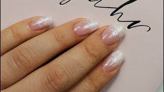 Gelnägel mit Tips  Glitzer Babyboomer [upl. by Sedinoel]