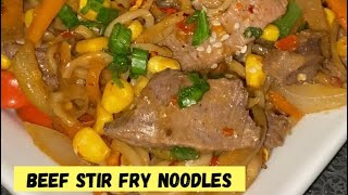 Beef Stir Fry Noodles  Quick Delicious Recipe [upl. by Ferrick]