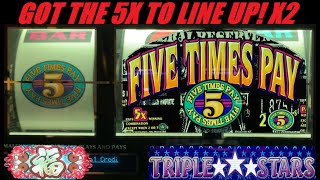 3 Reel Casino Slots Triple Stars  5 Times Pay  88 Fortunes Slot Play [upl. by Nediarb129]