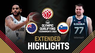 New Zealand 🇳🇿 vs Slovenia 🇸🇮  Extended Highlights  FIBA OQT 2024 Greece [upl. by Nobe]