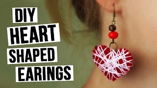 DIY Heart Shaped Earrings [upl. by Harad]