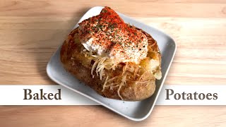 How to Make BAKED POTATOES in the Oven Without Foil  Cheesy Crispy Loaded Baked Potatoes Recipe [upl. by Enneite]