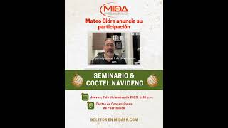 Mateo Cidre anuncia su participación en Seminario Coctel Navideño [upl. by Neddie514]