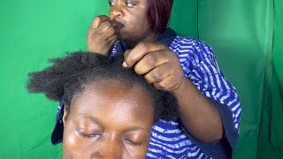 ASMR✨SOFT WHISPERING SCALP SCRATCHING AND VITAMIN E OIL APPLICATION ON MY COUSIN HAIR [upl. by Av]