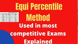 Equi percentile method  Normalization method  equi percentile method used in competitive exams [upl. by Lleznod894]