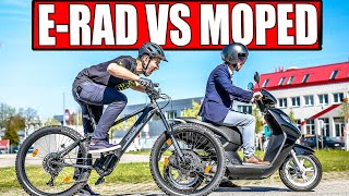 ELEKTROFAHRRAD VS 50ccm MOPED Was lohnt sich [upl. by Rosinski539]