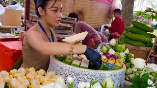 A variety of holiday food exhibits in Siem Reap Cambodia🧇🧀🌮 [upl. by Hobard925]