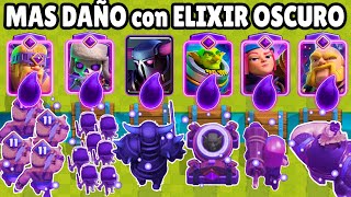 CUAL CARTA HACE MAS DAÑO con ELIXIR OSCURO  NUEVO MODO DE JUEGO CLASH ROYALE [upl. by Arihay605]