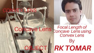 Focal length of concave lens by using convex lens  Physics experiment class 12  concavelens [upl. by Anitak475]